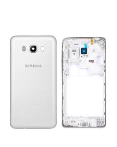 Samsung Galaxy J7 2016 Housing Middle Frame With Side Button and Camera Lens Complete Body Casing Replacement For Galaxy J7 2016 - White