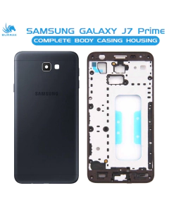 Samsung Galaxy J7 Prime Housing Middle Frame With Side Button and Camera Lens Complete Body Casing Replacement For Galaxy J7 Prime - Black