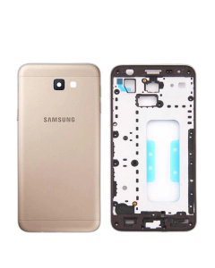 Samsung Galaxy J7 Prime Housing Middle Frame With Side Button and Camera Lens Complete Body Casing Replacement For Galaxy J7 Prime - Golden