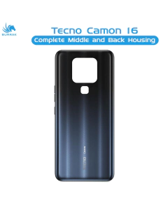 Tecno Camon 16 Housing Middle Frame With Side Button and Camera Lens Body Casing Replacement For Camon 16 - Grey