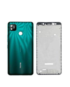 Tecno Pop 4 Housing Middle Frame With Side Button and Camera Lens Complete Body Casing Replacement For Pop 4 - Green