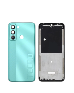 Tecno Pop 5 Lite Housing Middle Frame With Side Button and Camera Lens Complete Body Casing Replacement For Pop 5 Lite - Green