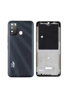 Tecno Pop 5x Housing Middle Frame With Side Button and Camera Lens Complete Body Casing Replacement For Pop 5x - Black