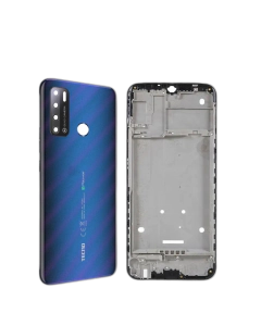 Tecno Pouvoir 4 Housing Middle Frame With Side Button and Camera Lens Complete Body Casing Replacement For Pouvoir 4 - Purple