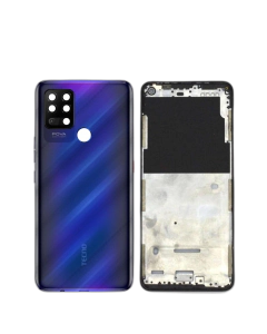 Tecno Pova Housing Middle Frame With Side Button and Camera Lens Complete Body Casing Replacement For Pova - Blue