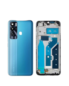Tecno Pova Neo Housing Middle Frame With Side Button and Camera Lens Complete Body Casing Replacement For Pova Neo - Blue