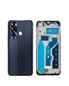 Tecno Pova Neo Housing Middle Frame With Side Button and Camera Lens Complete Body Casing Replacement For Pova Neo - Grey