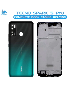 Tecno Spark 5 Pro Housing Middle Frame With Side Button and Camera Lens Complete Body Casing Replacement For Spark 5 Pro - Green