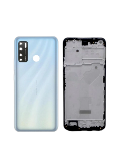 Tecno Spark 5 Pro Housing Middle Frame With Side Button and Camera Lens Complete Body Casing Replacement For Spark 5 Pro - White