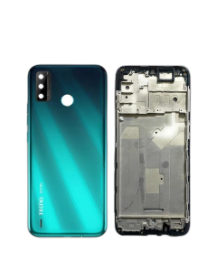 Tecno Spark 6 Go Housing Middle Frame With Side Button and Camera Lens Complete Body Casing Replacement For Spark 6 Go - Green