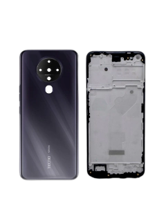 Tecno Spark 6 Housing Middle Frame With Side Button and Camera Lens Complete Body Casing Replacement For Spark 6 - Black
