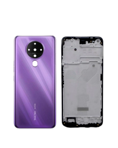 Tecno Spark 6 Housing Middle Frame With Side Button and Camera Lens Complete Body Casing Replacement For Spark 6 - Purple