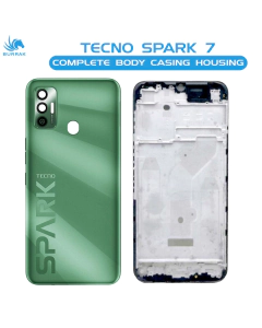 Tecno Spark 7 Housing Middle Frame With Side Button and Camera Lens Complete Body Casing Replacement For Spark 7 - Green