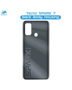 Tecno Spark 7 Rear Back Body Casing Housing Replacement Battery Back Door For Tecno Spark 7 - Black
