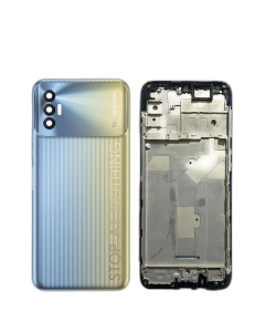 Tecno Spark 8P Housing Middle Frame With Side Button and Camera Lens Complete Body Casing Replacement For Spark 8P - Golden