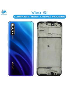 Vivo S1 Housing Middle Frame With Side Button and Camera Lens Complete Body Casing Replacement For S1 - Green