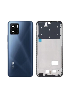 Vivo Y15s Housing Middle Frame With Side Button and Camera Lens Complete Body Casing Replacement For Y15s - Blue