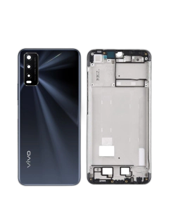 Vivo Y20 Housing Middle Frame With Side Button and Camera Lens Complete Body Casing Replacement For Y20 - Black