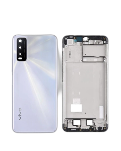 Vivo Y20 Housing Middle Frame With Side Button and Camera Lens Complete Body Casing Replacement For Y20 - White