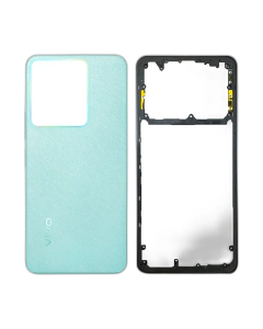 Vivo Y36 Housing Middle Frame With Side Button and Replacement Battery Back Door For Y36 - Blue
