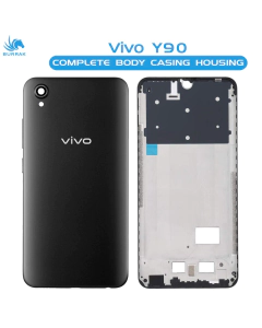 Vivo Y90 Housing Middle Frame With Side Button and Camera Lens Complete Body Casing Replacement For Y90 - Black