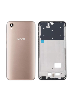 Vivo Y90 Housing Middle Frame With Side Button and Camera Lens Complete Body Casing Replacement For Y90 - Golden