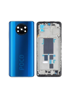 Xiaomi Poco X3 Housing Middle Frame With Side Button and Camera Lens Complete Body Casing Replacement For Poco X3 - Blue