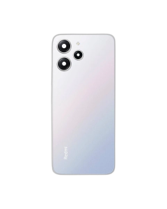 Xiaomi Redmi 12 Housing Middle Frame With Side Button and Replacement Battery Back Door For Redmi 12 - Silver