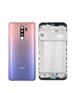 Xiaomi Redmi 9 Housing Middle Frame With Side Button and Camera Lens Complete Body Casing Replacement For Redmi 9 - Pink