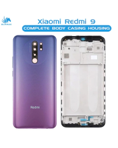 Xiaomi Redmi 9 Housing Middle Frame With Side Button and Camera Lens Complete Body Casing Replacement For Redmi 9 - Purple