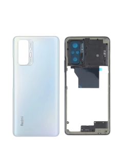 Xiaomi Redmi Note 10 Pro Housing Middle Frame With Side Button and Replacement Battery Back Door For Xiaomi Redmi Note 10 Pro - Blue