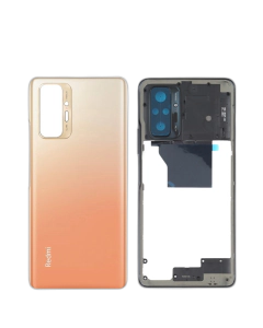 Xiaomi Redmi Note 10 Pro Housing Middle Frame With Side Button and Replacement Battery Back Door For Xiaomi Redmi Note 10 Pro - Orange