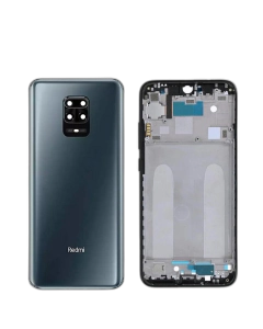 Xiaomi Redmi Note 9s Housing Middle Frame With Side Button and Camera Lens Complete Body Casing Replacement For Redmi Note 9s - Grey