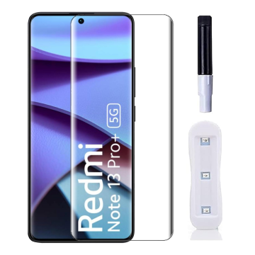 Xiaomi Redmi Note 13 Pro Plus Front UV Tempered Glass Protector For Fully Curved Glass For Xiaomi Redmi Note 13 Pro Plus