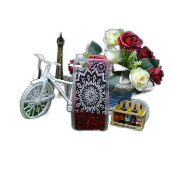 IPhone 7 Back Cover Red Flowing Liquid Floating Glitter Ladies Fancy Cover For IPhone 7