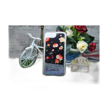 Apple iPhone 7 Plus Black Flowing Liquid Glitter Ladies Cover