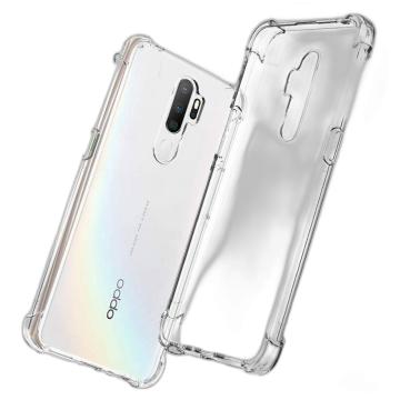 Oppo A9 2020 Back Cover Extra Bumper Anti Shock Soft Crystal Clear Case For A9 2020 - Transparent