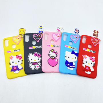 Samsung Galaxy A11 Back Cover Hello Kitty Mickey Mouse Braslate Chain Soft Girls Case Cover For Samsung Galaxy A11