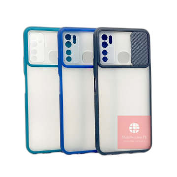 Tecno Spark 5 Smoky Matte Bumper Armor Case Window Shutter Slide Camera Protector Cover