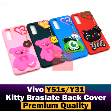 Vivo Y51s Back Cover Hello Kitty Braslate Chain Soft Y51s Case For Girls