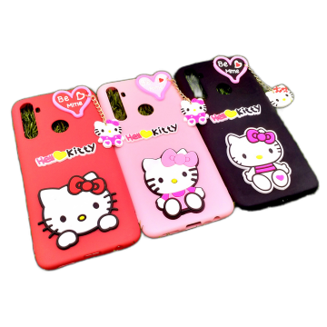 Realme C3 Back Cover Braslate Chain Soft Realme C3 Case For Girls - Hello Kitty