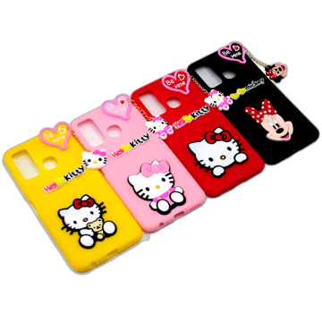 Infinix Hot 9 Back Cover Hello Kitty Braslate Chain Soft Hot 9 Case For Girls