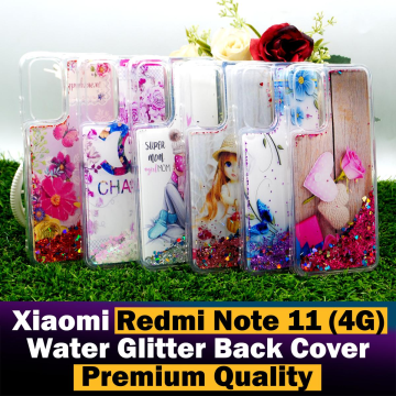 Xiaomi Redmi Note 11 4G Back Cover Water Glitter Shiny Soft Silicon Redmi Note 11 Case For Girls