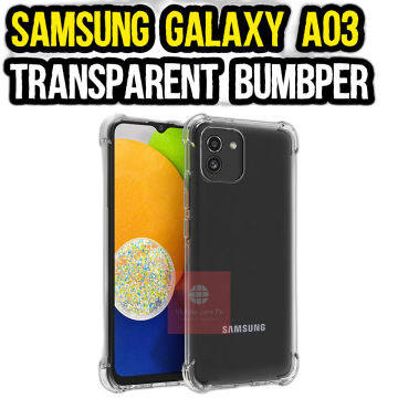 Samsung Galaxy A03 Transparent Extra Bumper Anti Shock Soft Crystal Clear Case Mobile Cover