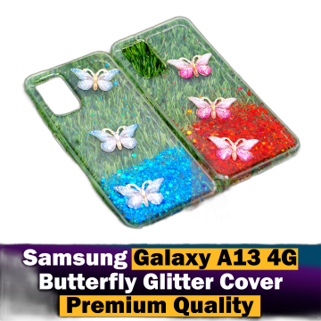 Samsung Galaxy A13 4G Back Cover Butterfly Glitter Shiny Soft Silicon Galaxy A13 Case For Girls