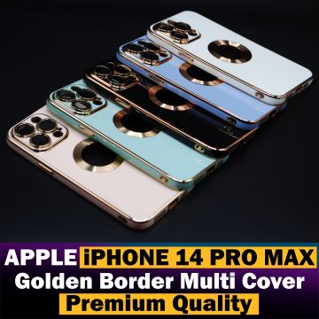 Apple iPhone 14 Pro Max Multi Golden Border Camera Protection Cover