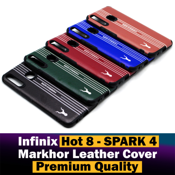Infinix Hot 8 Soft Leather Markhor Style Mobile Cover