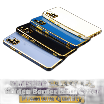 Samsung Galaxy A51 Soft Multi Golden Border Camera Protection Cover