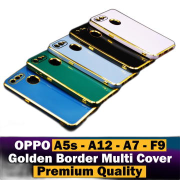 Oppo A12 Soft Multi Golden Border Camera Protection Cover