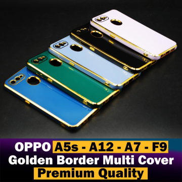 Oppo F9 Soft Multi Golden Border Camera Protection Mobile Cover